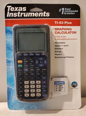Texas Instruments TI-83 Plus Graphing Calculator Black Permitted:SAT ACT AP~ NEW