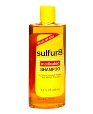 SULFUR 8 MEDICATED DEEP CLEANING SHAMPOO 7.5 OZ. REMOVES DANDRUFF FLAKES