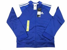 Adidas Youth Training Track Full Zip Jacket Blue/White-Size: S 8 ---NWT