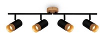 Briloner Spot Schwarz Mit Holz Exkl. 4Xgu10 Max.9W 9X76X15Cm
