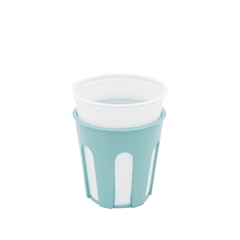 8 REGGI BICCHIERI PLASTICA PORTA BICCHIERI COLORATI SOTTOBICCHIERI ANTI CADUTA - Immagine 3 di 4