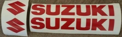  SUZUKI LOGO Aufkleber X2 Replik GLANZ ROT PERMANENT Vinyl Motorrad Sticker 