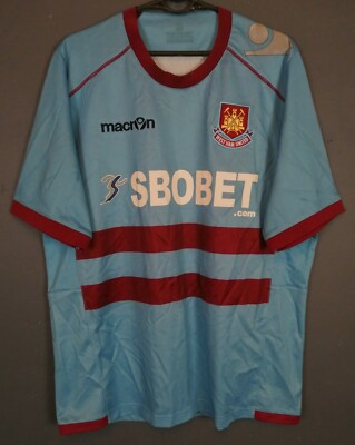 MACRON MEN'S WEST HAM UNITED 2012/2013 AWAY SOCCER FOOTBALL SHIRT JERSEY SIZE XL
