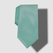 58 Perry Ellis Men's Green Solid Satin Necktie Size 57 X 3.25