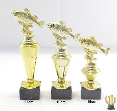Angel - Fischer Trophäe / Pokal 3er set oder einzeln incl. Beschriftung