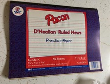 Pacon D'Nealian Ruled News Practice Paper Writing Lines Paper 50 sheets PK K
