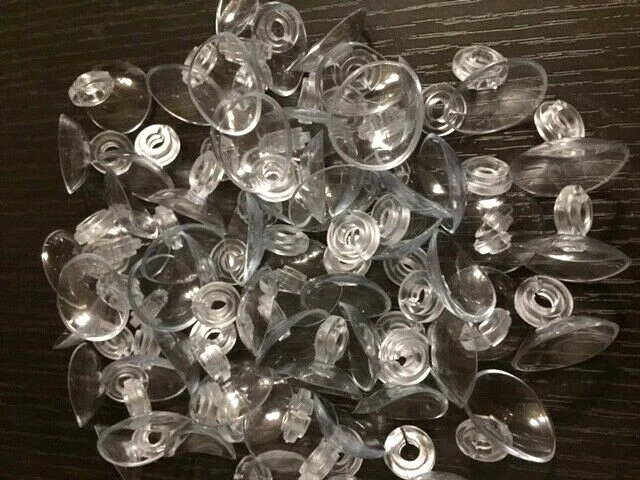 100X AQUARIUM CLEAR AIR LINE SUCTION CUPS STANDARD SIZE TUBING