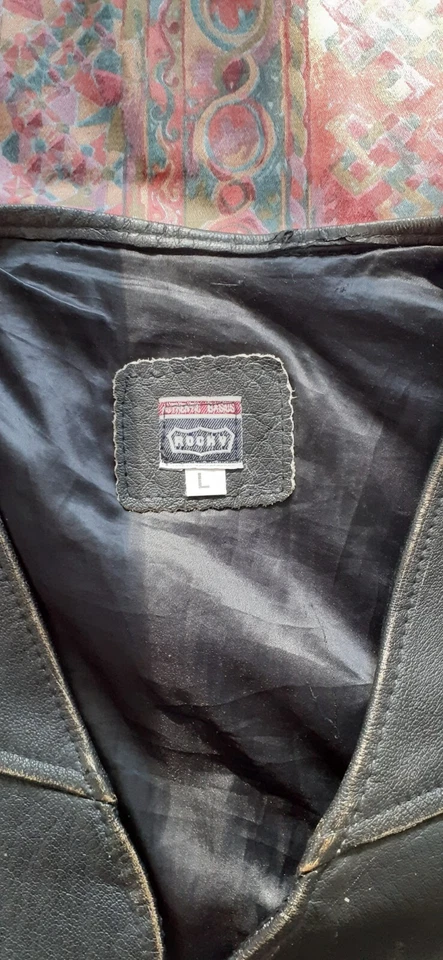 Vintage Rocky Leather Motorcycle Vest size L - Image 3 of 4