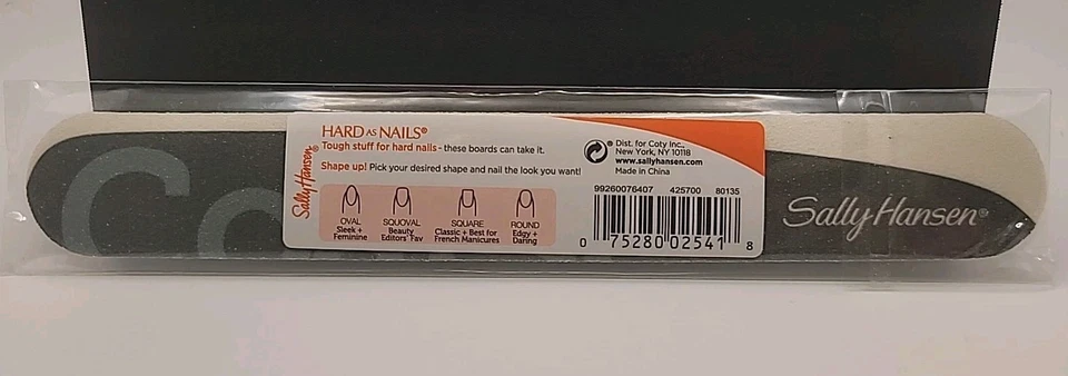 Lima de uñas moldeadora de salón Sally Hansen Hard As Nails 7" negra gruesa mani/pedi. Nuevo Foto 4 de 4