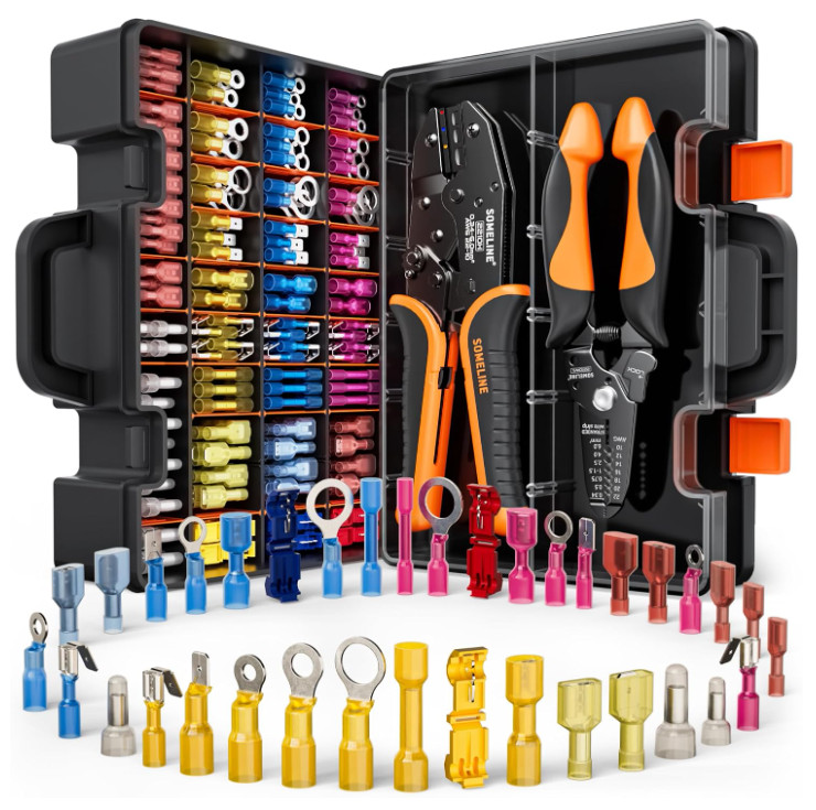 Crimping Tool Kit AWG 22-10, 36pcs Marine Grade Heat Shrink Wire Connectors