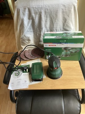 Bosch PEX 220A Schwingschleifer 220W + Staubabsaugung - VOLL FUNKTIONSFÄHIG mit Scheiben