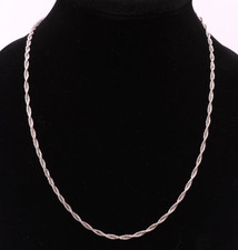 Necklace 925 Sterling Silver Twisted Diamond Cut  21" Chain MD28V 10 grams 