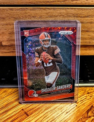 2025 Panini Prizm Shedeur Sanders No Huddle Red Disco #38/99 RC Rookie Browns