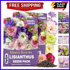 2000 Lisianthus Seeds for Planting - 2 Pack Mixed Color Perennial Eustoma Gr...