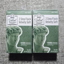Lot of 2 FolkArt Velvet Crush Green Flock Kit 2 Step Velvety Soft NIB