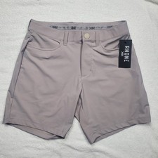 NWT Rhone Momentum Performance Golf Shorts Mens 28 Fossil Gray Geometric 7"