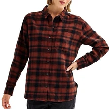 SO Goods For Life Casual Plaid Button Up Plaid Core Flannel Shirt Red and Black