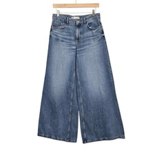 ZARA Super Wide Leg Jeans Women's Size 4 Medium Wash Denim High Rise
