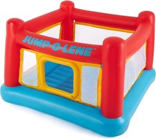 Intex Jump-O-Lene Kids Bounce House Trampoline Ages 3-6 Indoor/Outdoor w/Net