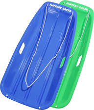 Downhill Sprinter Flexible Kids Toddler Plastic Toboggan Snow Sled with Pull Rop