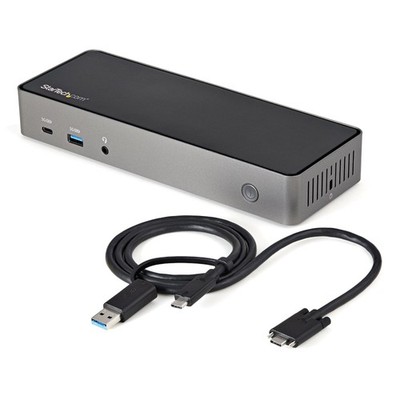 StarTech.com USB-C & USB-A-Dockingstation   Hybrid Universal-Laptop mit drei Monitoren
