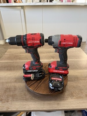 Craftsman Combo Kit: CMCD710 1/2  Drill And CMCF800 1/4  Impact Driver W/ Bits