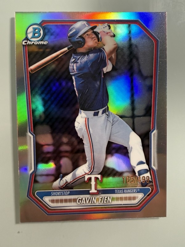 2026 Bowman Chrome Gavin Fien BCP-126 Refractor /499 Texas Rangers Prospect