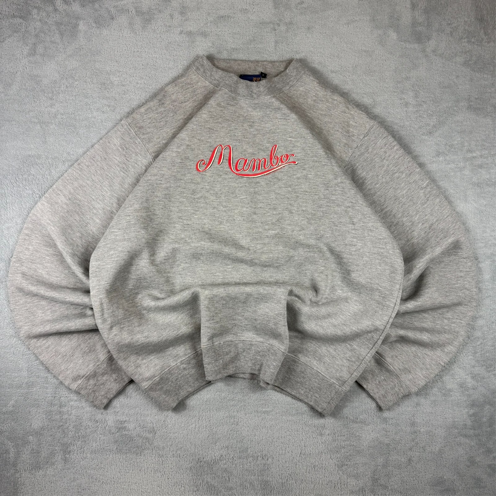 VTG Mambo 2000's Y2K Grey Surf Smile Graphic Oversized Large Pullover Sweatshirt image 3