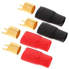 2 Pairs Audio Terminal Block Spade Plugs for Speaker Wire Connectors Crimp