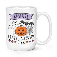Beware VerrüCkte Halloween MäDchen 426Ml Groß Becher Tasse Geist KüRbis Daughter