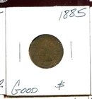 INDIAN HEAD CENT 1885 in Good 4 condition