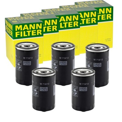 5x MANN-FILTER W 719/13 ÖLFILTER MIT ZWEI RÜCKLAUFSPERRVENTILEN ANSCHRAUBFILTER