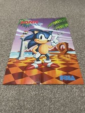 Sega Mega Drive Sonic The Hedgehog Poster Two Sided Fast Despatch Next Day