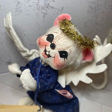 Annalee Angel Mouse Figurine Blue Gold Dress Halo 7724