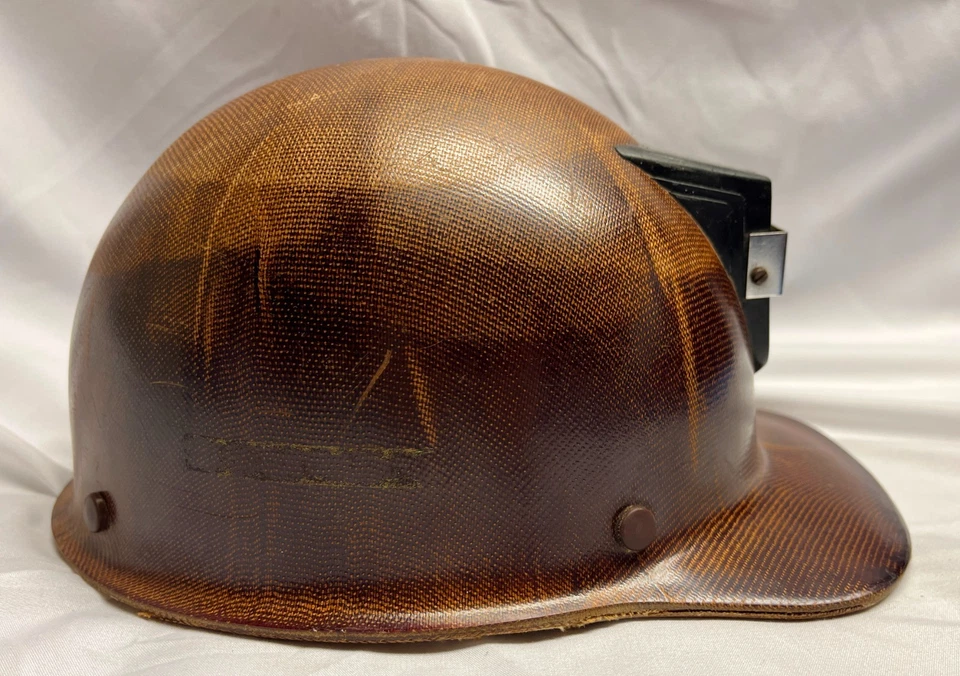 Винтажная шляпа шахтеров Skullgaurd MSA с держателем лампы! ОТЛИЧНОЕ СОСТОЯНИЕ ТОВАРА! - Изображение 2 из 4