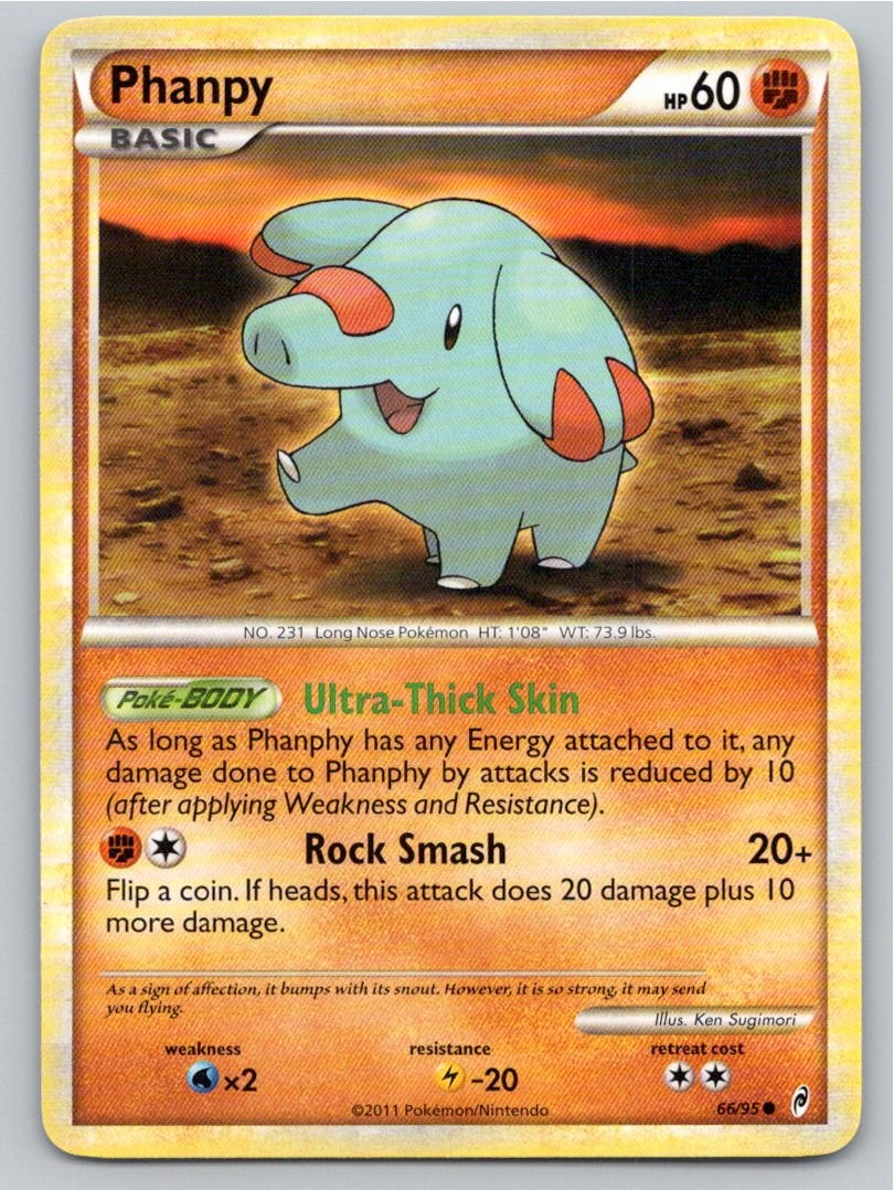 2011 POKEMON PHANPY CALL OF LEGENDS 66/95 C NM A77871 FREE S&H