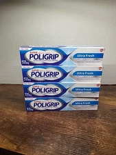 Lot Of 4 Super Poligrip Zinc Free Denture Adhesive Ultra Fresh Exp 5/31/26