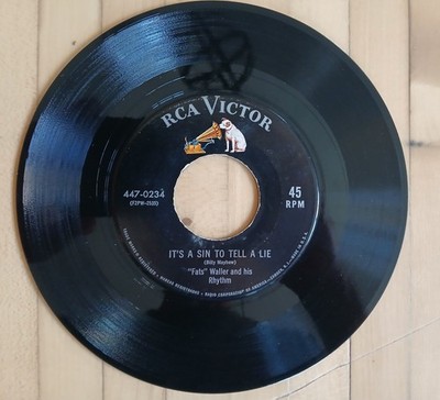 RARE VINYL 45 FATS WALLER ITS A SIN TO TELL A LIE EX PLAYS NM RCA 447-0234 1951