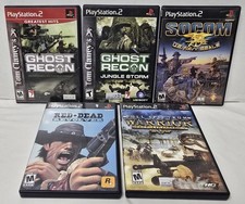 Lot of 5 PS2 Games Tested Ghost Recon Jungle Storm SOCOM Red Dead Revolver 
