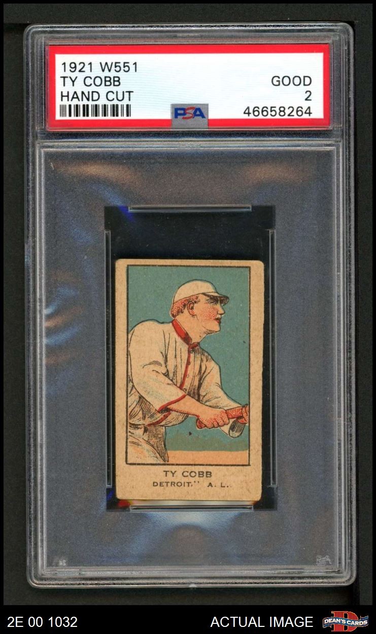 1921 W551 Ty Cobb Tigers Baseball HOF PSA 2 - GOOD