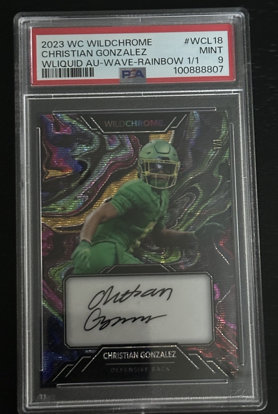 Christian Gonzalez Wild Card Wildchrome Draft Wildliquid Autographs #WCL18 Base
