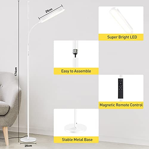 Lámpara de Pie LED 15W 1500LM, Regulable Ajustable Moderna Lámpara de Pie con 4 - Imagen 5 de 5