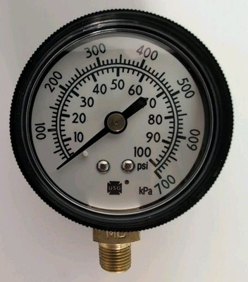 Pressure Gauge 0-100 psi (700 kPa) With 1/8 NPT Connection. Ametek USG, New...