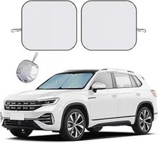 2 PCS Car Windshield Sun Shade, Auto Sun Heat a Color: Silver-M 28 31 inches 