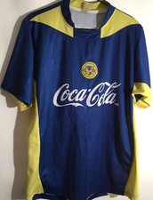 Vintage Club America Away Blue Yellow Jersey Coca-Cola Corona Men's Size Large