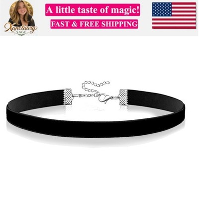 Leather Choker Necklace for Women Black Heart Chain Choker Punk Goth Sexy Cho...