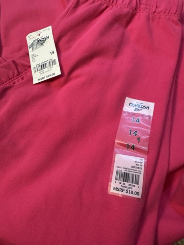 OSHKOSH B'GOSH Big Girls Solid Bright Pink Leggings NWT Size 14 Retails $18 - Picture 4 of 4