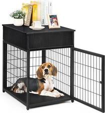 Wooden Dog Crate Furniture Small Dog Pet House Dog Kennel End Table Nightstand