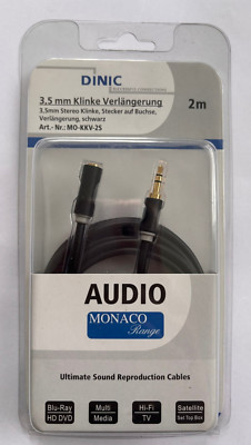 DINIC 3,5mm Klinke Verlängerung, Stecker a. Buchse, 2m, ArtNr:MO-KKV-2S 211682/5