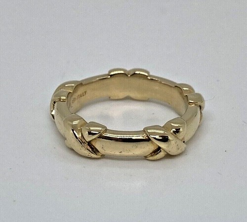 Tiffany & Co. Classic 18k (750) Yellow Gold X Crossover Band Ring - Size 5 - Picture 2 of 7